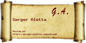 Gerger Aletta névjegykártya